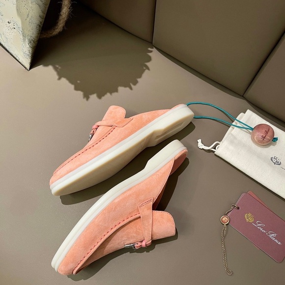 Loro Piana Summer Charms Walk women's suede casual flats - Picture 6 of 7